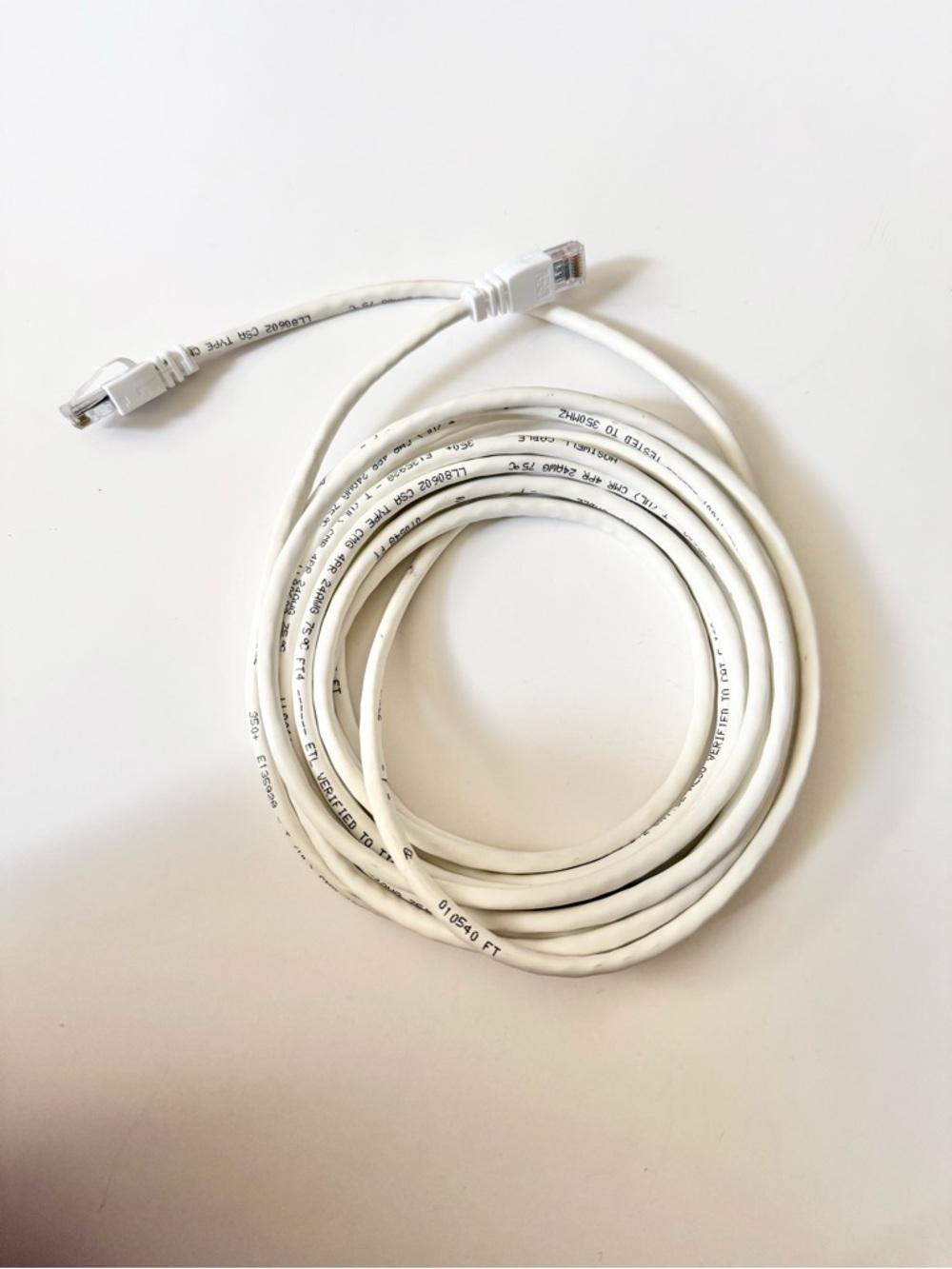 White Ethernet Network Cable 17ft